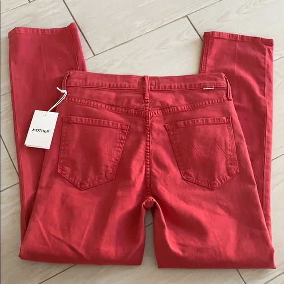 Mother mid rise dazzler ankle red jeans - Picture 5 of 11